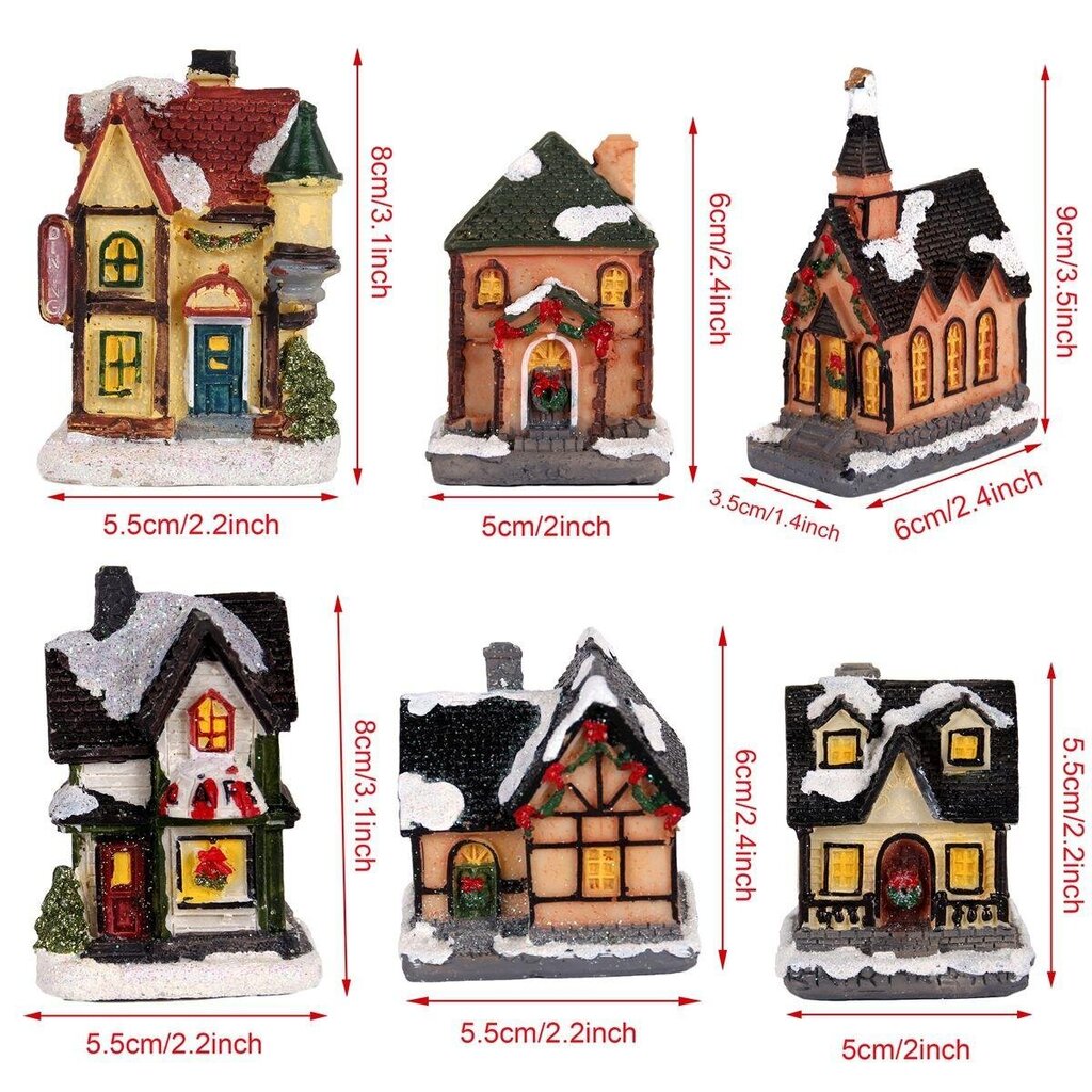 D Tykkää Kuvasta Garden Resin Craft Mini Miniatures Valoisat Joulukoristeet Village House Ornament Led Light hinta ja tiedot | Puutarha- ja ulkovalot | hobbyhall.fi