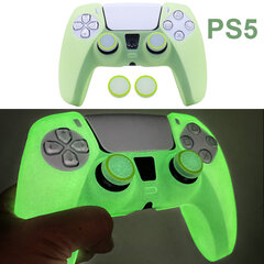 PS5 green-Glow in Dark Soft Silicon -kotelot PS4:lle PS5 Xbox One S /Xbox Series X S Ohjain Pelit Lisävarusteet Peliohjaimen Joystick-kotelon kansi hinta ja tiedot | Pelikonsolitarvikkeet | hobbyhall.fi