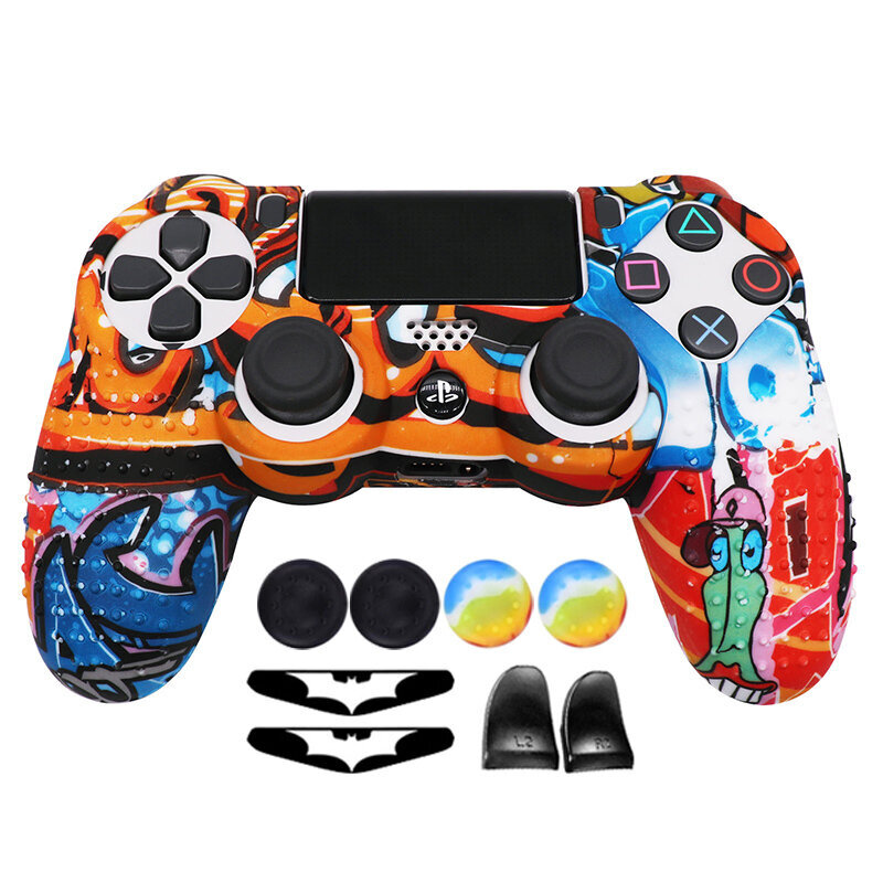 6-liukumaton pehmeä silikonikotelo PS4-ohjaimelle Gamepad Joystick -kotelot Pelitarvikkeet Playstation4 Skinille ilmaisilla lahjoilla hinta ja tiedot | Pelikonsolitarvikkeet | hobbyhall.fi