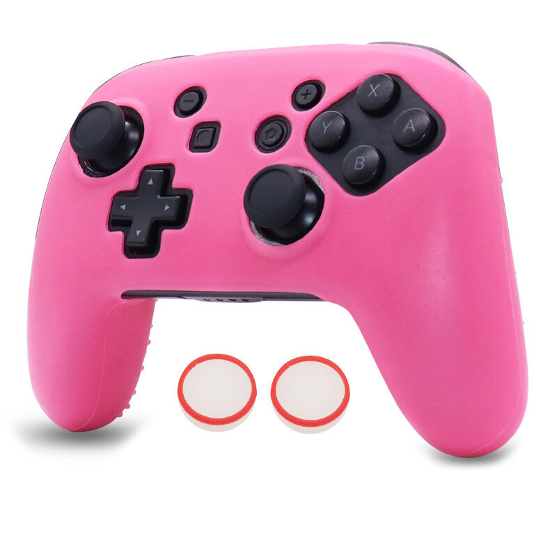 pink-Glow in Dark Luminous Pehmeä silikonikotelo Switch Pro -peleille Lisävarusteet Gamepad Joystick -suojus Switch pro -ohjaimen iholle hinta ja tiedot | Pelikonsolitarvikkeet | hobbyhall.fi