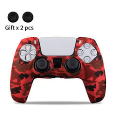 Punainen camo-ohjaimen suojakotelo PS5-peliohjaimelle Silikonigeelikumikotelo PS5:lle Kansi SONY Playstation 5:lle PS5-lisävarusteille hinta ja tiedot | Pelikonsolitarvikkeet | hobbyhall.fi