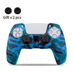 Sininen camo-ohjaimen suojakuori PS5-peliohjaimelle Silikonigeelikumikotelo PS5:lle Kansi SONY Playstation 5:lle PS5-lisävarusteille hinta ja tiedot | Pelikonsolitarvikkeet | hobbyhall.fi