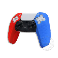 L Red R Blue-1par split Silicone Case Sleeve, jossa on liukumisen estäviä hiukkasia PS5:n ohjaimen suojakuorelle PlayStation 5 DualSense hinta ja tiedot | Pelikonsolitarvikkeet | hobbyhall.fi