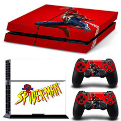 TN-PS4-7106-Anime Spider Man Venom Vinyyli Ihotarra PS4-konsoliin ja 2 ohjaimeen Tarra Kansipelitarvikkeet hinta ja tiedot | Pelikonsolitarvikkeet | hobbyhall.fi