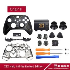 Halo Shell Full Kit-Housing Shell Xbox Series X/S Gamepadille Alkuperäinen etupaneeli etukotelo XSX/XSS:lle Takakansi LB RB Puskurin keskikehys hinta ja tiedot | Pelikonsolitarvikkeet | hobbyhall.fi