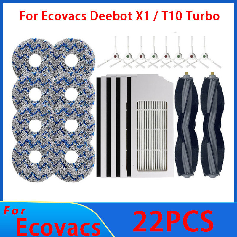 Pölypussin osat Ecovacs Deebot T10 Omin / TURBO X1 Omin/ TURBO Pölynimuripussit Pääharja Rag HEPA-suodatin Lisävarusteet hinta ja tiedot | Pölynimureiden lisätarvikkeet | hobbyhall.fi