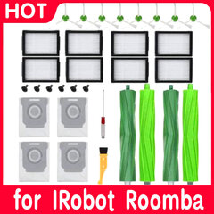 Rullaharja Hepa-suodatinsivuharja iRobot Roomba I7 I7+ E5 E6 I3 E&I -sarjan robottipölynimurin paperipussin lisävarusteille hinta ja tiedot | Pölynimureiden lisätarvikkeet | hobbyhall.fi