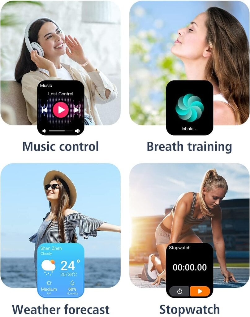 Älykello iOS- ja Android-puhelimille (vastaa/soita), kellot naisille IP68 vedenpitävä älykello Fitness Tracker -kello, jossa syke/unimonitori Askeleet Kalorilaskuri (vaaleanpunainen) hinta ja tiedot | Älykellot | hobbyhall.fi