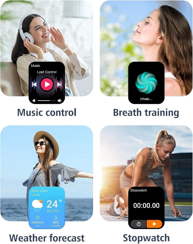 Älykellot naisille Miehet (vastaa/soita), 1,8" älykello iOS / Android-puhelimille Fitness Tracker, jossa on 100+ urheilutilaa Syke-/unimittari askelmittari IP68 vedenpitävä (maitomainen valkoinen) hinta ja tiedot | Älykellot | hobbyhall.fi