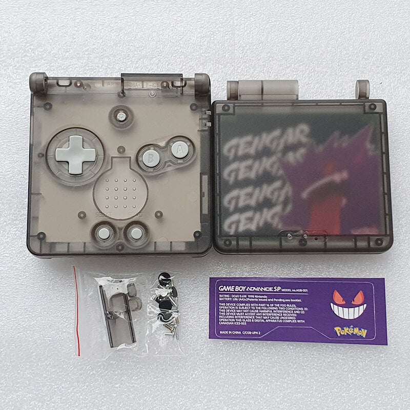 ei muovia MirrorGengar (musta) - Mukautettu teema Täysi vaihtokotelokotelo Gamboy Advance SP -kuorelle painikkeilla Rajoitettu kuori GBASP-pelikotelolle hinta ja tiedot | Pelikonsolitarvikkeet | hobbyhall.fi