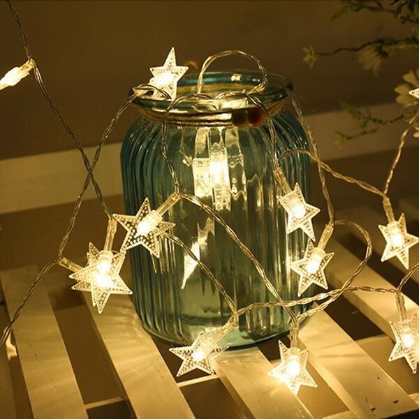 3M-20Led Blue Star Light String Twinkle Garlands Paristokäyttöinen Lamppu Joulun Uudenvuoden Joulukoristeisiin hinta ja tiedot | Puutarha- ja ulkovalot | hobbyhall.fi