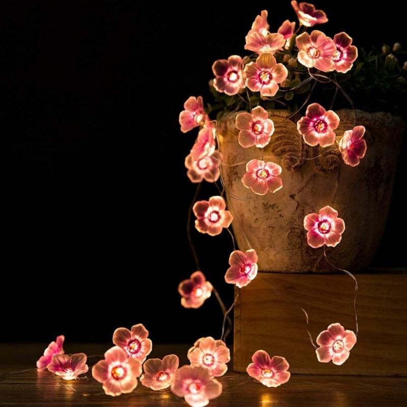 2M-20Led Kuten Kuvassa 2M Kirsikka Valaistusnauhat Kukka Kukka Led Merkkijono Keiju Lamppu Sisä Häihin Pink Bells Garland Deco hinta ja tiedot | Puutarha- ja ulkovalot | hobbyhall.fi