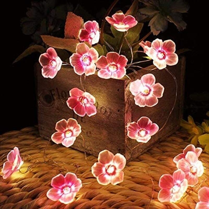 2M-20Led Kuten Kuvassa 2M Kirsikka Valaistusnauhat Kukka Kukka Led Merkkijono Keiju Lamppu Sisä Häihin Pink Bells Garland Deco hinta ja tiedot | Puutarha- ja ulkovalot | hobbyhall.fi