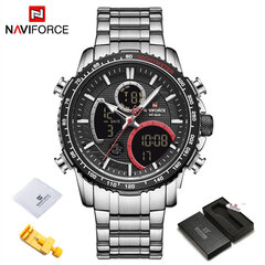 Miesten muotikello Luksusmerkkien urheilukello miehille Chronograph Quartz Rannekello Military Waterproof Steel Rannekellot hinta ja tiedot | Kellot | hobbyhall.fi