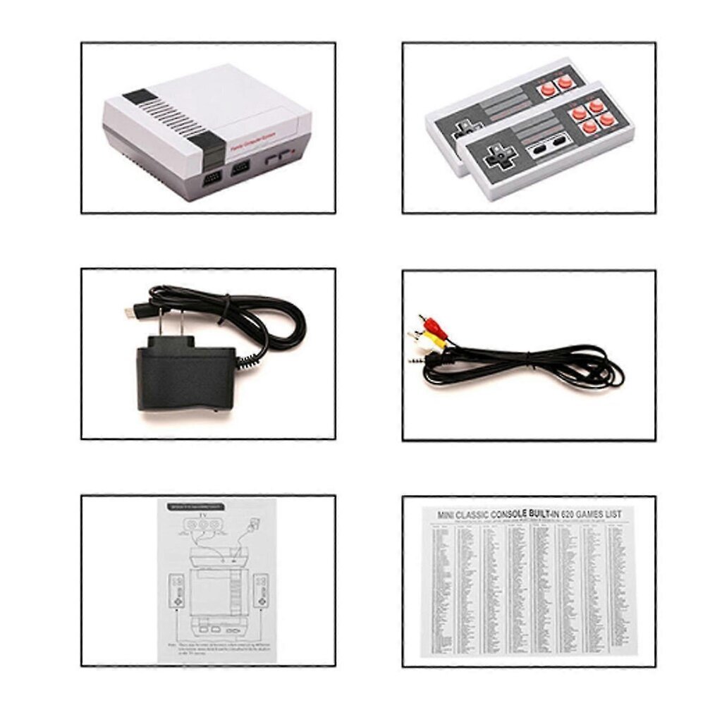 Retropelikonsoli, jossa 620 videopeliä, Av- ja Hdmi HD-lähtö, Plug and Play, klassinen mini viihdejärjestelmä aikuisille ja lapsille. hinta ja tiedot | Ohjaimet ja lisätarvikkeet | hobbyhall.fi