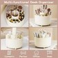 360° Rotate Makeup Brush Holder Organizer - kermanvalkoinen hinta ja tiedot | Kosmetiikkalaukut ja peilit | hobbyhall.fi