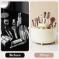 360° Rotate Makeup Brush Holder Organizer - kermanvalkoinen hinta ja tiedot | Kosmetiikkalaukut ja peilit | hobbyhall.fi