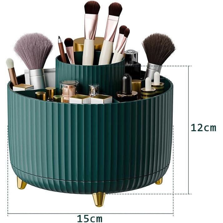 360° Rotate Makeup Brush Holder Organizer - vihreä hinta ja tiedot | Kosmetiikkalaukut ja peilit | hobbyhall.fi