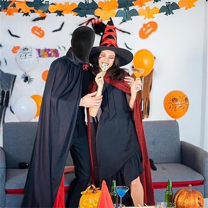 Sharharge 2kpl musta kokokasvonaamio Halloween Spandex-huppunaamio Päänsuojaus Kasvoton naamio Unisex-cosplay-asulle hinta ja tiedot | Hauskat juhlapelit ja -tuotteet | hobbyhall.fi