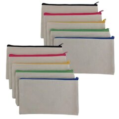 10 Pack tyhjä Diy Craft Canvas laukku lyijykynän tai muodostavat Up 10 Pack tyhjä Diy Craft Canvas laukku lyijykynän tai muodostavat Up hinta ja tiedot | Kosmetiikkalaukut ja peilit | hobbyhall.fi