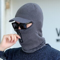 (Vapaa koko-harmaa) 3 in 1 talvihattu Skullies Pipot Hatut Talvipipot miehille Naisille Villa Huivi Lippikset Balaclava Mask Gorras Bonnet Neulottu hattu hinta ja tiedot | Naisten päähineet | hobbyhall.fi