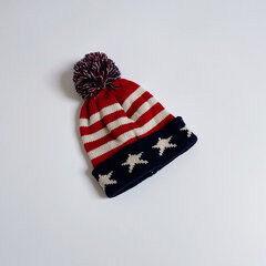 (-001) Winter Usa Flag Pipo Pom Poms Palloneulotut hatut miehille Vintage Sininen Punainen Unisex Ulkona Lämmin Villahattu Miesten Sport Skullies Lippalakki hinta ja tiedot | Naisten päähineet | hobbyhall.fi