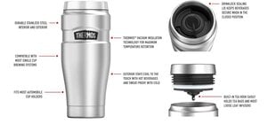 Termospullo Thermos Harmaa 470 ml THSK1005MBTRI4 hinta ja tiedot | Termoskannut ja termosmukit | hobbyhall.fi