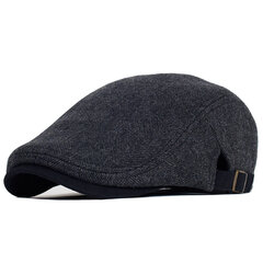 (Säädettävä 59-63 cm-Musta)Big Size Newsboy Cap Miesten Talvivilla Paksu Lämmin Vintage Herringbone Casual Stripe Baretit Gatsby Flat Hat Peaked Cap Säädettävä hinta ja tiedot | Naisten päähineet | hobbyhall.fi