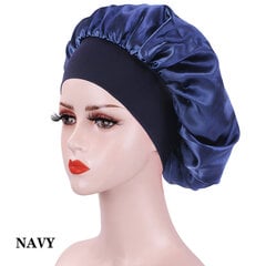 (-Kuan Navy)Uusi Suuri Satiini Bonnet Silkki Yöunkkumyssy Pitkä satiininen kuppi Päällä Sidenauha Bonnet Reunakääre Naisten Kiharat Hiukset hinta ja tiedot | Naisten päähineet | hobbyhall.fi