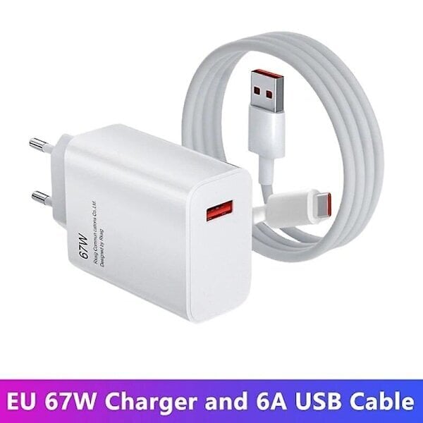 Xiaomi 67W USB Super Fast Charger Power Adapter Mi 12 11 6A Type C -kaapeli POCO X5 X4 Pro Redmi Note 9 10 11 lataus hinta ja tiedot | Paristolaturit | hobbyhall.fi