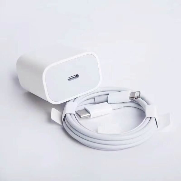 2 kpl iPhone-laturi Apple 11/12/13 USB-C virtalähde 20W + 1m White hinta ja tiedot | Puhelimen lisätarvikkeet | hobbyhall.fi