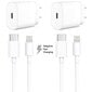 2 kpl iPhone-laturi Apple 11/12/13 USB-C virtalähde 20W + 1m White hinta ja tiedot | Puhelimen lisätarvikkeet | hobbyhall.fi