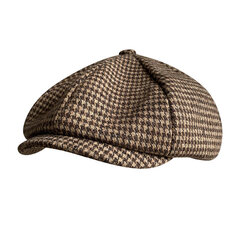 (XL 60-62CM-Auburn)Retro Newsboy Cap Miehet Kahvi Houndstooth Litteät Lippalakit Naiset Miehet British Painters Hattu Pehmeä Kevät Syksyhatut Kahdeksankulmainen Lippalakki BLM394 hinta ja tiedot | Naisten päähineet | hobbyhall.fi