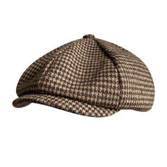 (M 56-58CM-Auburn)Retro Newsboy Cap Miehet Kahvi Houndstooth Flat Caps Naiset Miehet British Painters Hattu Pehmeä Kevät Syksy hatut Kahdeksankulmainen Lippalakki BLM394 hinta ja tiedot | Naisten päähineet | hobbyhall.fi