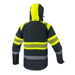 Softshell-takki CANNYGO BERGO hyvä näkyvyys, musta / neonkeltainen hinta ja tiedot | Työvaatteet | hobbyhall.fi