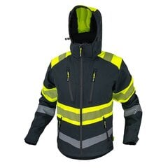 Softshell-takki CANNYGO BERGO hyvä näkyvyys, musta / neonkeltainen hinta ja tiedot | Työvaatteet | hobbyhall.fi