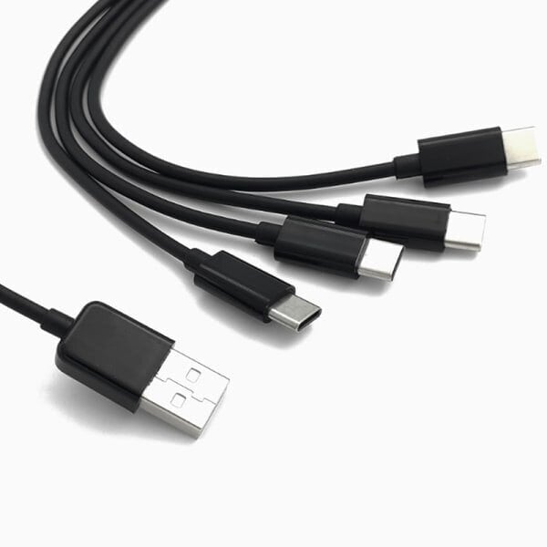 USB C pitkä latauskaapeli Useita portteja latauskaapeli Black hinta ja tiedot | Paristolaturit | hobbyhall.fi