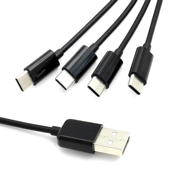 USB C pitkä latauskaapeli Useita portteja latauskaapeli Black hinta ja tiedot | Paristolaturit | hobbyhall.fi