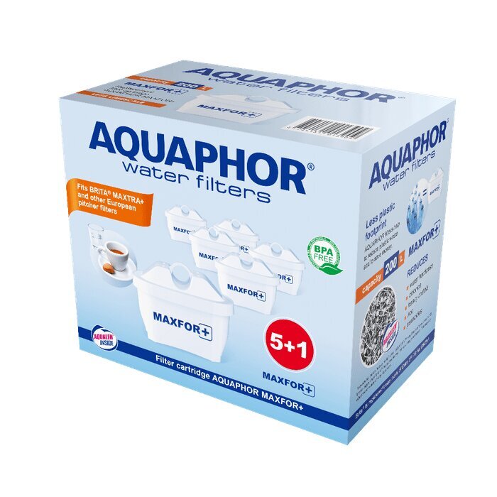 Aquaphor Maxfor+ B25 suodatinkasetti [Pakkaus 6 kpl.] hinta ja tiedot | Veden suodatinkannut ja suodattimet | hobbyhall.fi