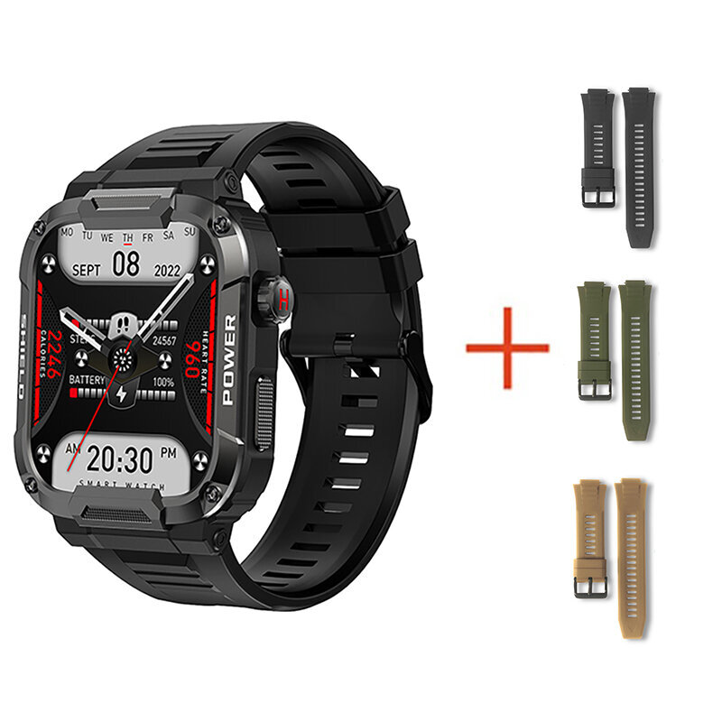 Military Smart Watch Miesten Gps-Seuranta Bluetooth Call Fitness Vedenpitävä Urheilu Älykello Naisille Xiaomi Huawei Android Ios 2023 hinta ja tiedot | Älykellot | hobbyhall.fi