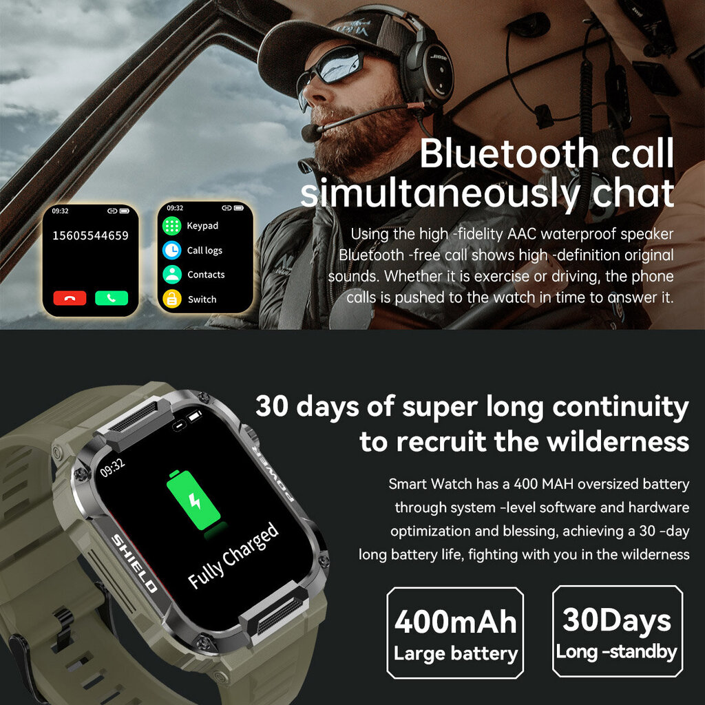 Military Smart Watch Miesten Gps-Seuranta Bluetooth Call Fitness Vedenpitävä Urheilu Älykello Naisille Xiaomi Huawei Android Ios 2023 hinta ja tiedot | Älykellot | hobbyhall.fi