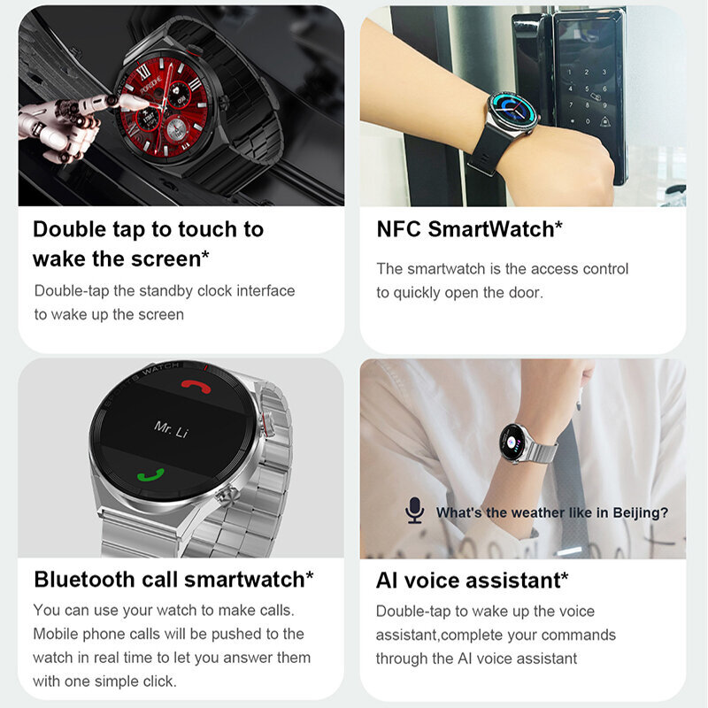 Dt3 Mate 1,5 Tuuman 454*454 Älykello Miesten Nfc Gps Bluetooth Call Fitness Vedenpitävä Urheilurannekello Xiaomi Huawei 2023:Lle hinta ja tiedot | Älykellot | hobbyhall.fi
