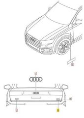 Audi Q7 16-17 Takaluukun kansi Kromi "QUATTRO" tunnus Aito 4M08537372ZZ hinta ja tiedot | Lisätarvikkeet autoiluun | hobbyhall.fi