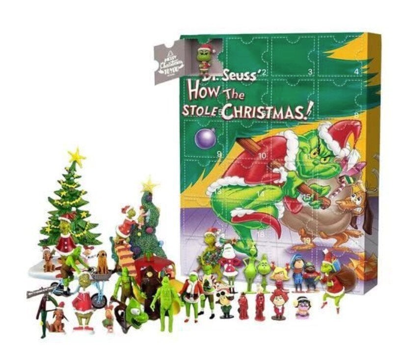 Joulukalenteri Joulunvihreä Monster Grinch Blind Box Lähtölaskenta 24 Päivän Sokea Box Joululahja hinta ja tiedot | Joulukoristeet | hobbyhall.fi