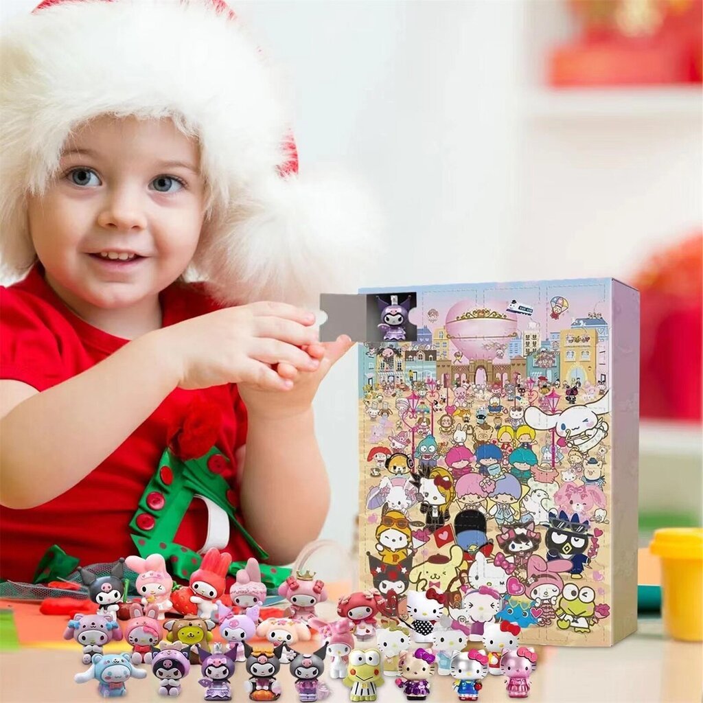 Joulun adventtikalenteri Sanrio sokealaatikko Joulun lähtölaskenta 24 päivää tyttölahja hinta ja tiedot | Joulukoristeet | hobbyhall.fi