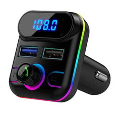 Auton Bluetooth 5.0 Langaton Handsfree-auton FM-lähetinvastaanotin Radio Mp3-sovitinsoitin 2 USB-laturipaketti hinta ja tiedot | Lisätarvikkeet autoiluun | hobbyhall.fi