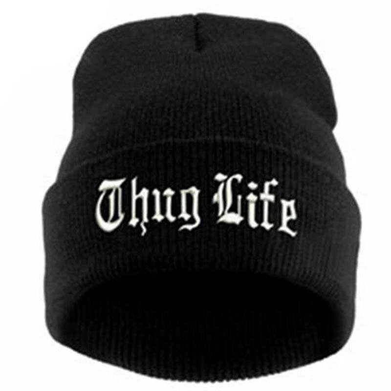 (-Bk-Wt)Uusi THUG LIFE Musta Letter Pipo Unisex Muoti Hip Hop Miesten Pipot Neulotut Lippikset Naisten Skullies Gorros Bonnets -hattu hinta ja tiedot | Naisten päähineet | hobbyhall.fi