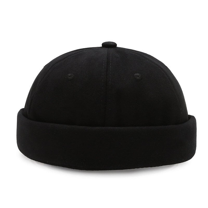 (-musta)Vintage Dome Hat Melon Unisex Brimless Beanie Cap Solid Color Trend Yuppies Docker Hat Säädettävä Talvihattu Konepellit hinta ja tiedot | Naisten päähineet | hobbyhall.fi