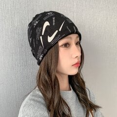 (-C6)Uusi Unisex Stripe Print Pipo Hattu Naiset Mies Pehmo Villa Muoti Design Kaksikäyttöinen Neulottu Hattu Huivi Skullies Pipot Skull Cap hinta ja tiedot | Naisten päähineet | hobbyhall.fi