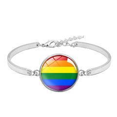 C5 2Kpl Lgbt Gay Fira Pride 2023 Rainbow Lesbo Rannekoru Lasi Jalokivi Korut Käsihihna Hopea hinta ja tiedot | Rannekorut | hobbyhall.fi